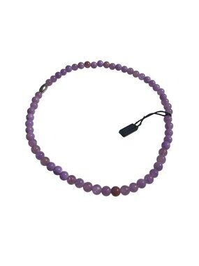 Purple Beaded Bracelet Nogu Natural Stone Jewelry Elastic Strand Light Purple